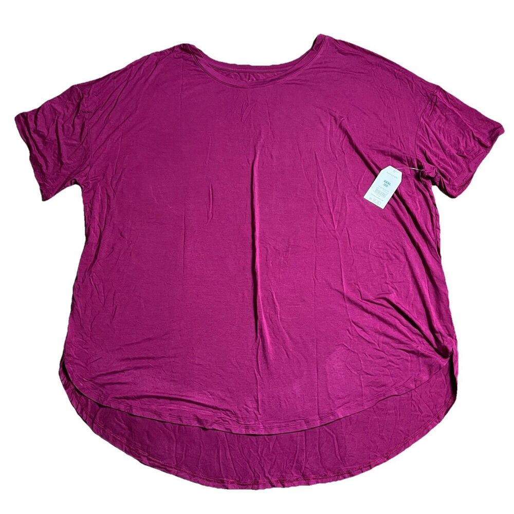 NWT TIME AND TRU Violet Magenta Crewneck Tunic Tee Shirt T-Shirt Sz XXXL 22